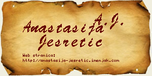 Anastasija Jesretić vizit kartica